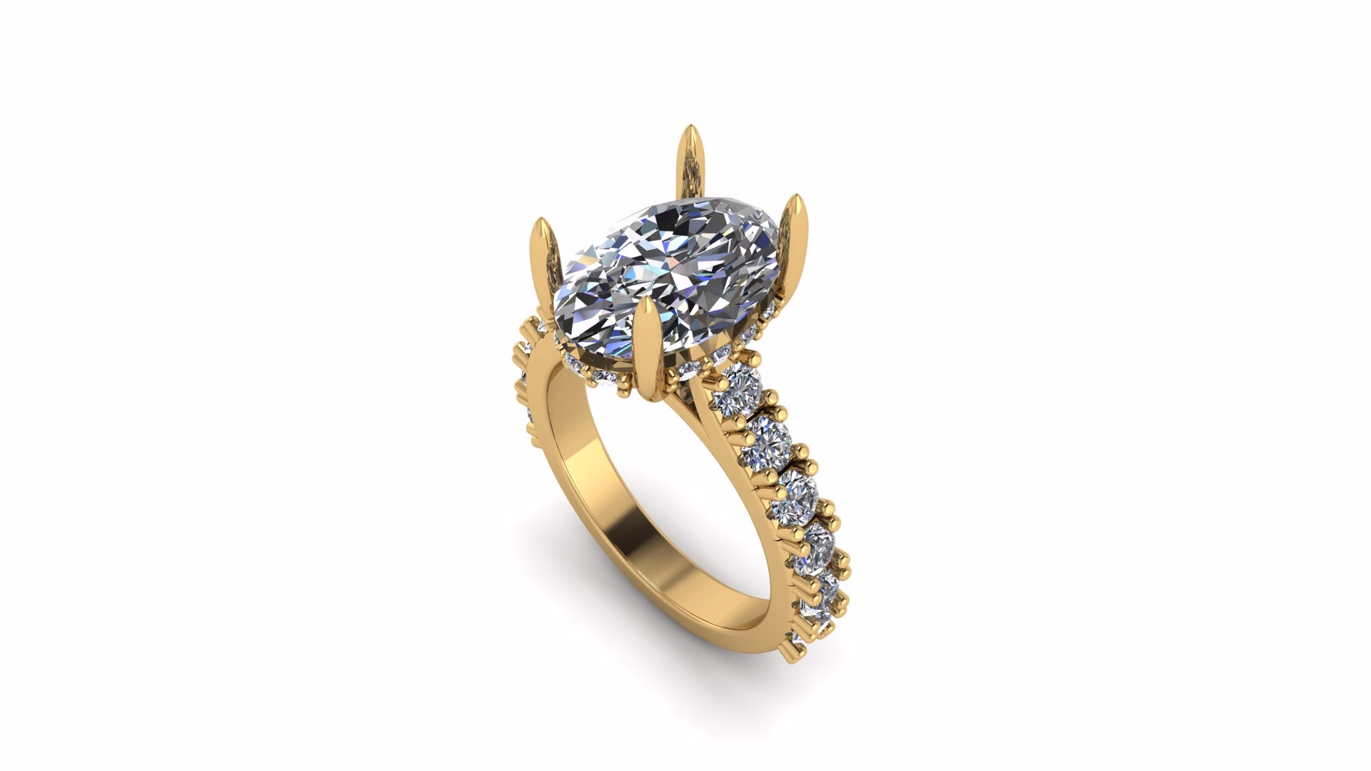 Hidden Halo Oval Cut Engagement Ring