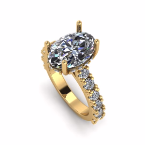 Hidden Halo Oval Cut Engagement Ring