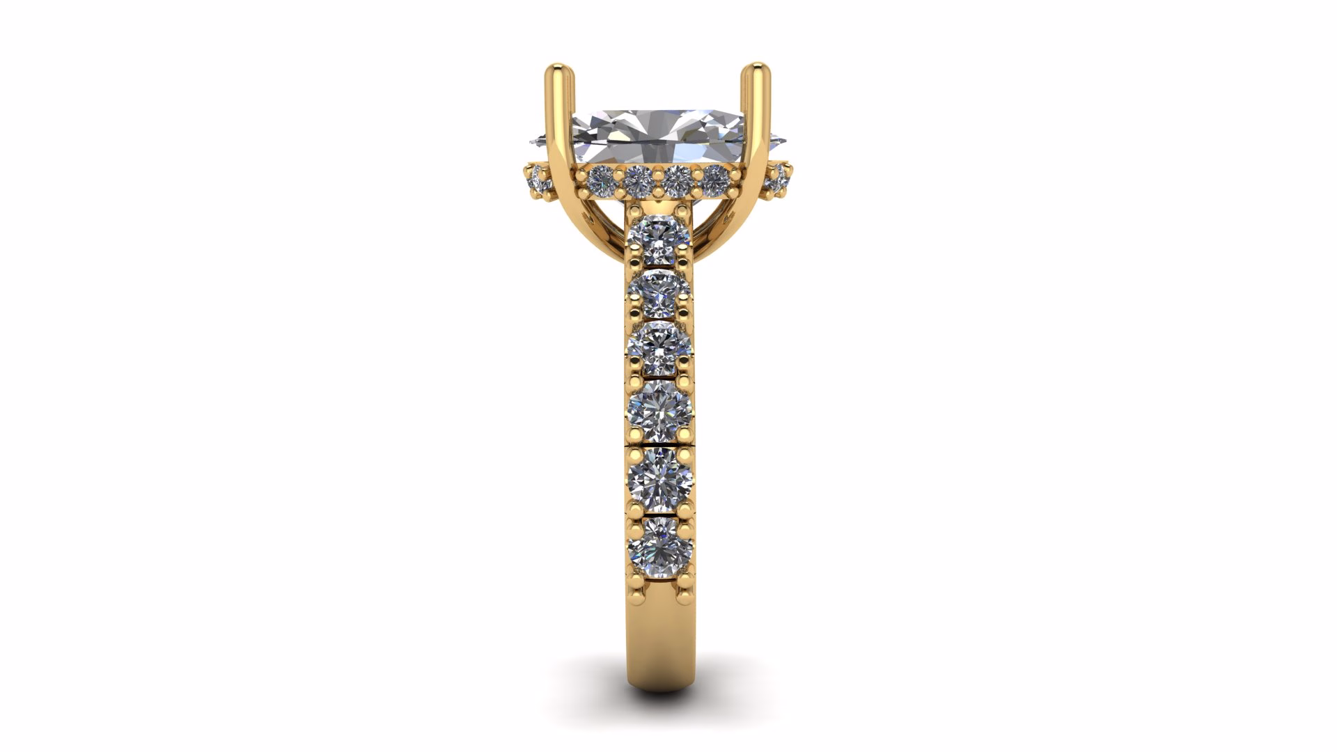 Hidden Halo Oval Cut Engagement Ring