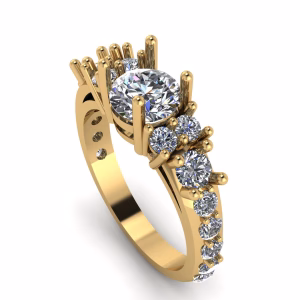 Diamond Cascade Engagement Ring