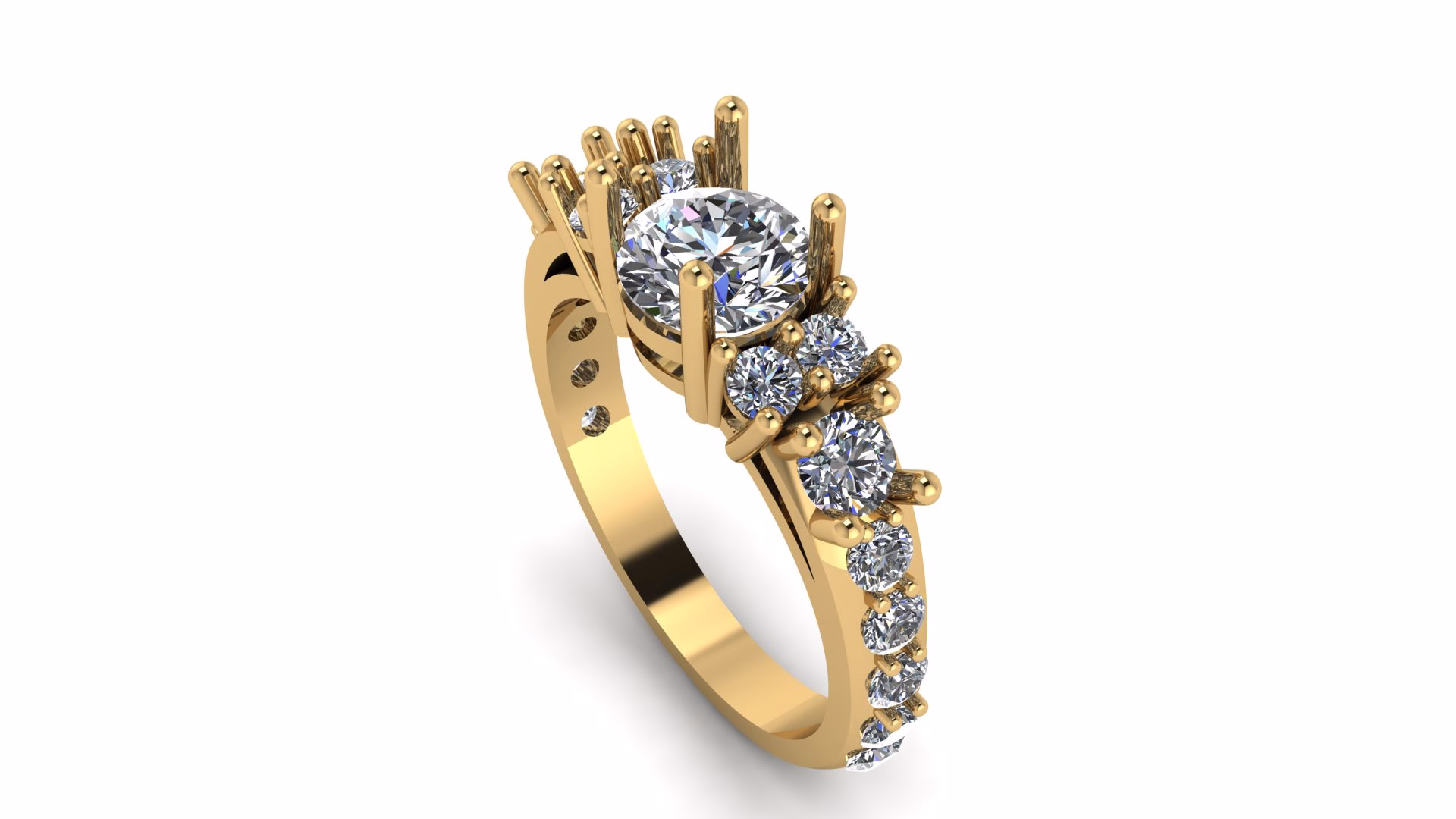 Diamond Cascade Engagement Ring