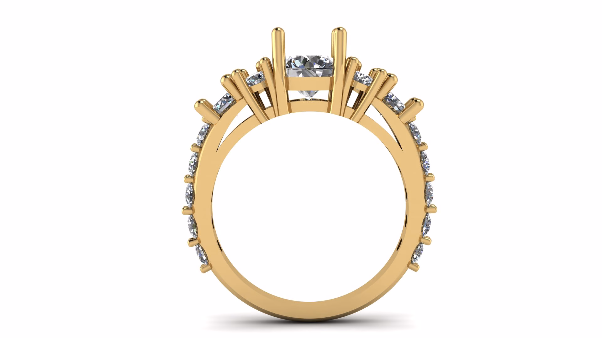 Diamond Cascade Engagement Ring